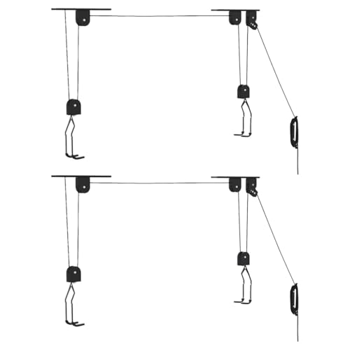 vidaXL Elevadores de Bicicletas con Montaje en Techo 2 Unidades 20 kg, Elevador de Bicicletas, Sistema de poleas de Bicicletas, Elevador de Techo de Bicicletas