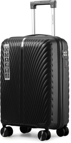 Mala de Bordo Avião 10kg – Polipropileno Rígido e Leve, Rodinhas 360° Silenciosas, Cadeado com Senha, Zíper Duplo Antifurto, Ideal para Viagem Padrão ANAC Preto