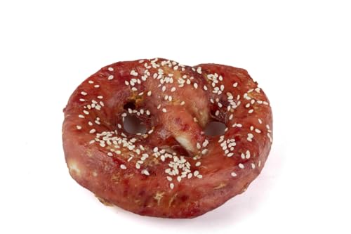 HAPPET Leckereien für den Hund - Brezel mit Kaninchen - 4 Stück - Getreidefreie, leicht verdauliche Beißtiere mit Kaninchenfleisch und roher Haut - aromatische Snacks für Hunde aller Rassen
