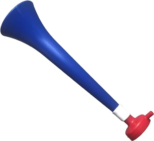 GOX Große Vuvuzela France Trompete von 59 cm Power Blau Weiß Rot. Zubehör für Fußball- und Sportfeiern. Lautes Lufthorn 108 Dezibel für Animation.