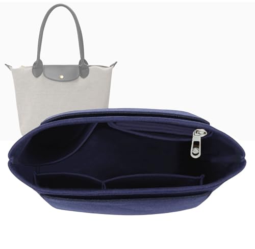 Lckaey organizer insert for longchamp-organizer insert for purse handbag tote bag Y012-navyblue-M
