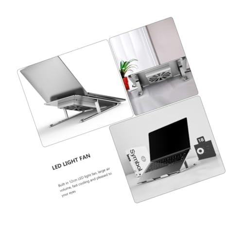 Base para portátil con ventilador y altura ajustable de aluminio miniatura 2