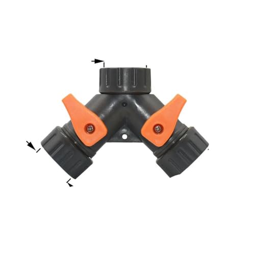 1/2 3/4 pulgadas Manguera de jardín de 2 vías Divisor de agua Tipo Y Conector de manguera Acoplamiento rápido Sistema de riego por goteo Controlador de agua-F