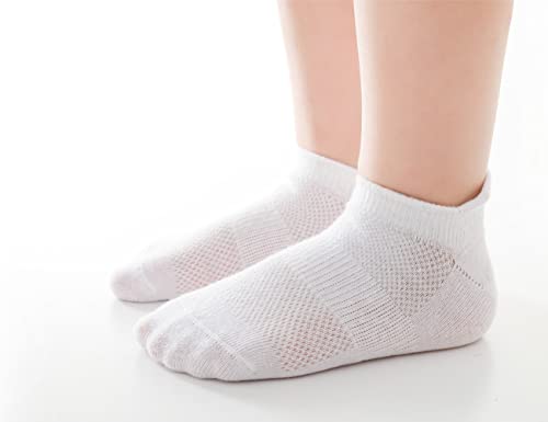 Zumou Toddler Non Slip Socks No Show Thin Ankle Anti Skid With Grips For Kids Little Girls Boys (1-2T, 12 Pairs,White) #TOP3