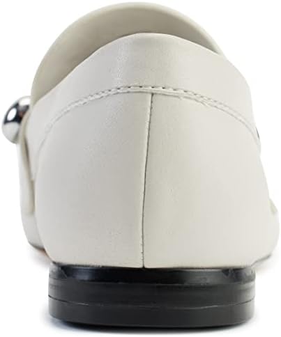 Karl Lagerfeld Paris Women's Avah Studs-Dress F Loafer, Soft White, 5.5 | Image 1