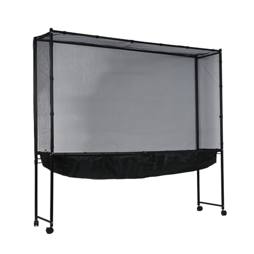 lukar Table Tennis Ball Catch Net,Wide Table Tennis Catch Collect Recycle Net with Wheels,Table Tennis Ball Collector for Multi-Ball Training