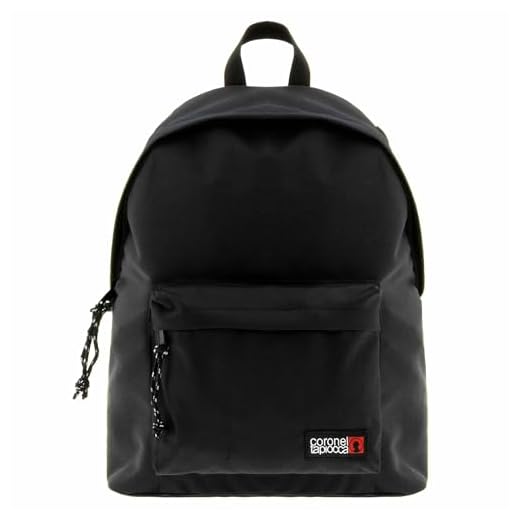 Coronel Tapiocca Hombre, Mochila Escolar y para Portatil, Negro, 20L