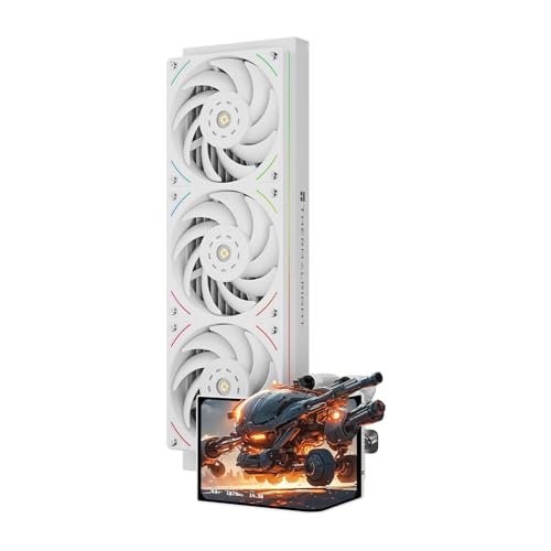 Thermalright TR Levita Vision 360 UB ARGB - Raffreddatore liquido CPU 360 mm AIO, schermo curvo 2 K 60 Hz con risoluzione 2400 x 1080, per schermo 3D AM5, Intel LGA1851/1700, 6,67 pollici