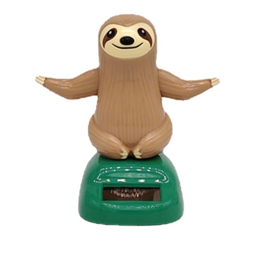 Paresseux Dansant à énergie Solaire, Danseur Solaire Paresseux – Jouet à tête Mobile pour Tableau de Bord de Voiture – Paresseux oscillant, à Main à secousse Automatique pour, Table, vo