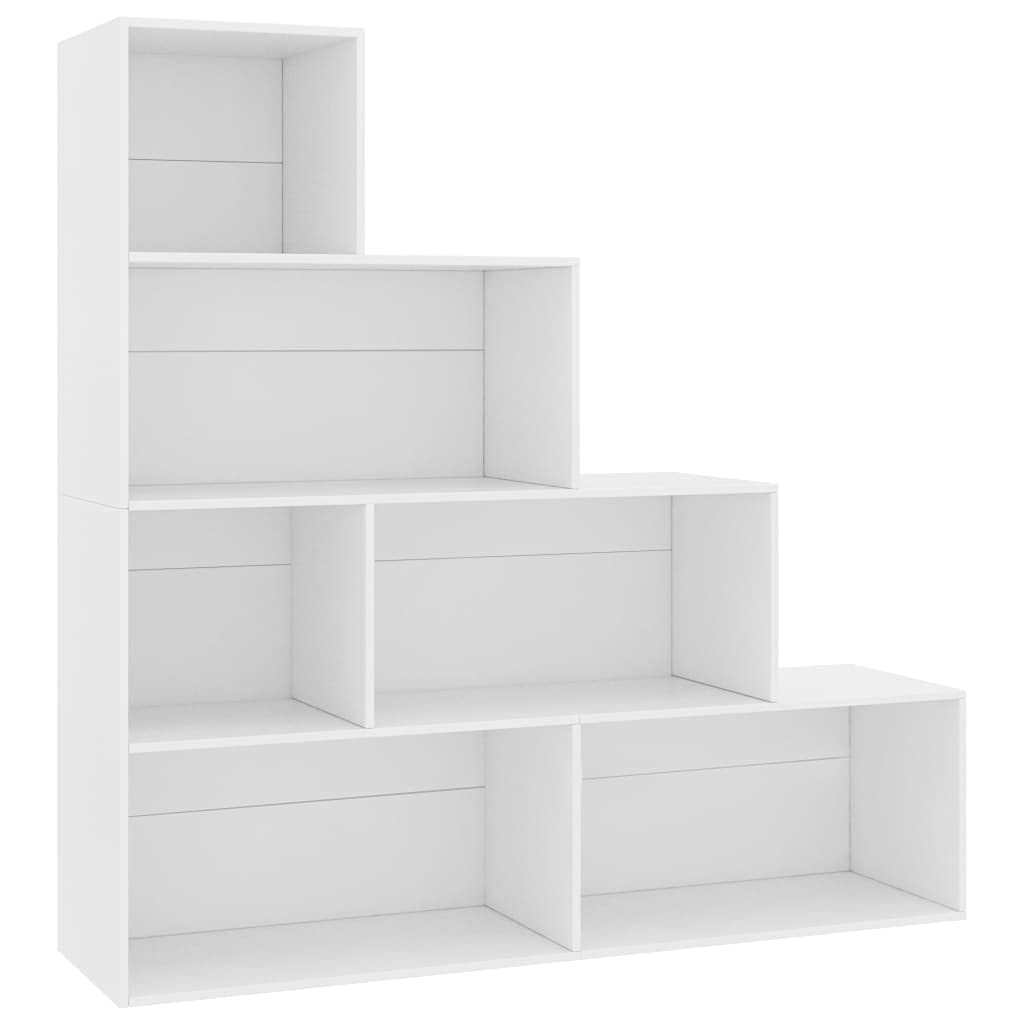 Mogou Półka/Przegroda przestrzeni, Biblioteka Estanteria, Książki z książkami, Wysokie półki, Stołówka Schody, Półki Pokój dla młodzieży, płyty wiórowej Biały 155x24x160 cm