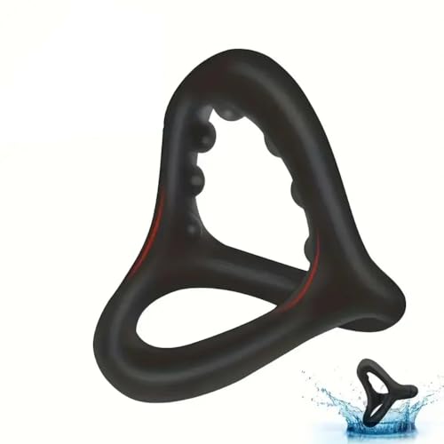 1-Pack 3-en-1 Anneau en Silicone Triangle Super Doux avec Perles de Massage