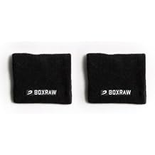 BOXRAW Glove-Sweats 2 Pack - Elasticated Terry Cotton Sweat Bands - Protective Wrist Bands for Boxing Laces & Velcro - Absorbent Sweat Bands for MMA & Training - Machine Washable