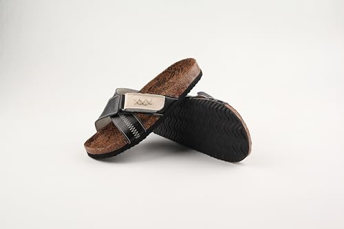 TMA EYES Cork Footbed Sandals - Cow Suede Insole X-Band Slide Sandals for Women Open Toe Beach Sandals4
