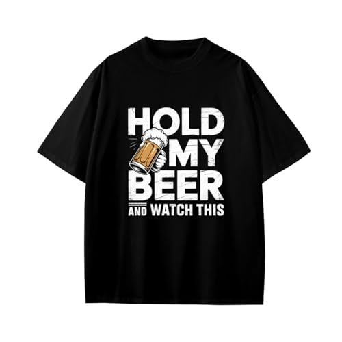 Hold My Beer and Watch This Drinking Boys Girls Teens T-Shirt Anime Gift