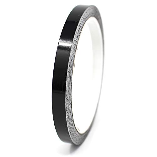Finest Folia Bandes adhesives décoratives pour auto voiture moto bateau modélisme nombreux coloris longueur 10m ruban adhésif (Noir brillant, 8mm)