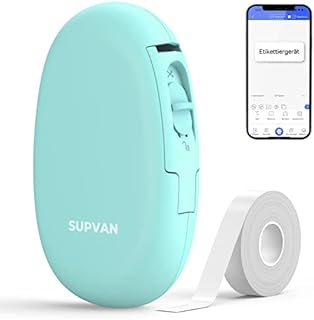SUPVAN Mini drukarka etykiet, Bluetooth E10, samoprzylepna drukarka etykiet  przenośna drukarka etykiet z systemem iOS Android, do domu, biura i małych firm