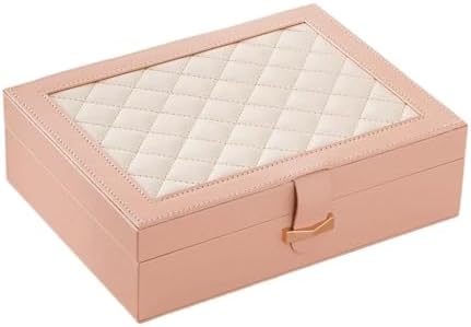 KOHARA Large Capacity Portable Jewelry Storage Box Rings Earrings Jewelry Box Handheld with Lock (Color : 3-pack, Size : 24cm) image 2