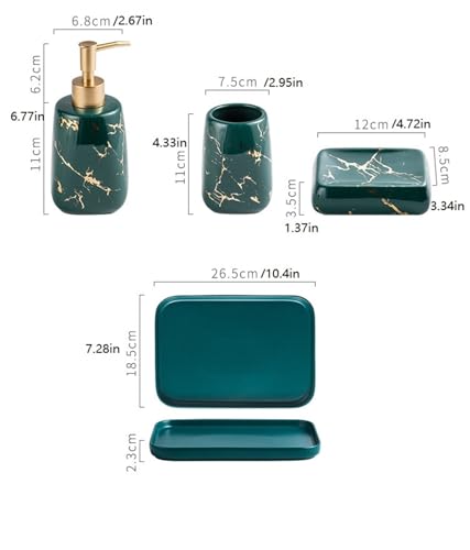 Dispensador de jabón de cerámica con juego de accesorios de baño de 5 piezas color negro 3