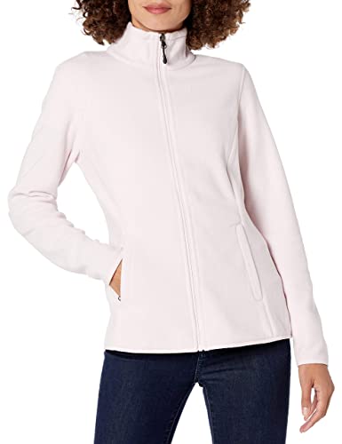 Amazon Essentials Veste à Fermeture Éclair intégrale, en Polaire Douce, Coupe Classique (Grandes Tailles Disponibles) Femme, Rose Clair, S