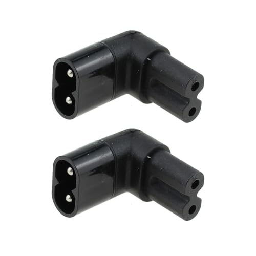 Adaptador AC C7 a C8 ángulo 90° pack x2 negro miniatura 5