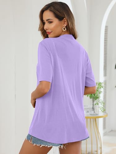 Image of Heymoments Women's Lightweight Open Front Cardigans Short Sleeve Casual Soft Knit Cardigan Sweaters with Pocket S-2XL