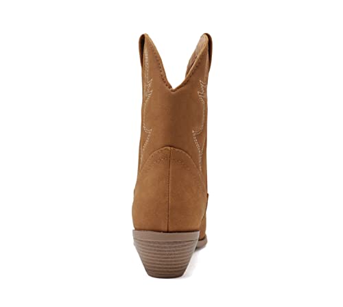 Image of Soda Women Cowgirl Cowboy Western Stitched Ankle Boots Pointed Toe Short Booties Rigging-S (Wide Fit Available)