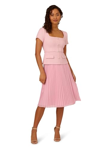 Image of Adrianna Papell Women's Boucle Combo Midi Dress