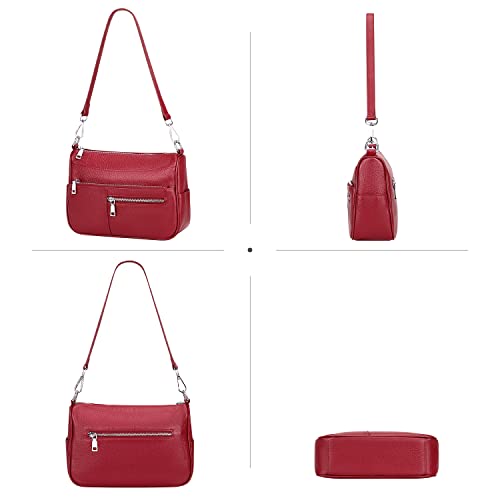 Image of Over Earth Genuine Leather Shoulder Bag Small Crossbody Handbags for Women Ladies Purse