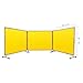 Happybuy Professional Welding Screen with Frame, 6' x 8', 3-Panel. Flame-Resistant Vinyl Protection Screen on 12 Swivel Wheels (6 Lockable). Moveable for Workshop, Yellow