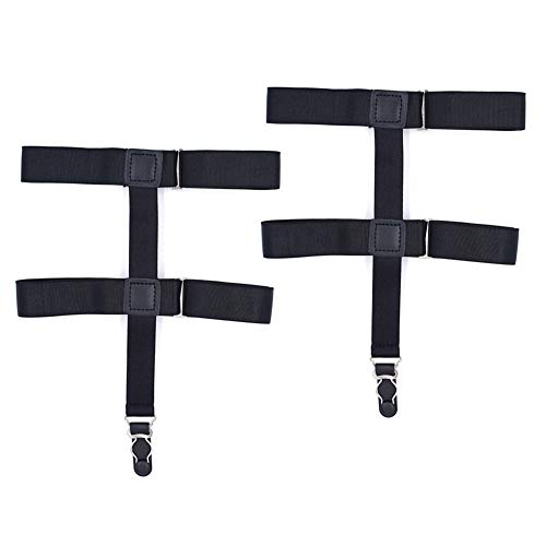 Ellepigy 1 Paire De Bas De Chemise Élastique Ajustable avec Pinces De Verrouillage Anti Dérapantes en Soie Chaussettes Jarretière Sangle Fixe pour Femme Fille