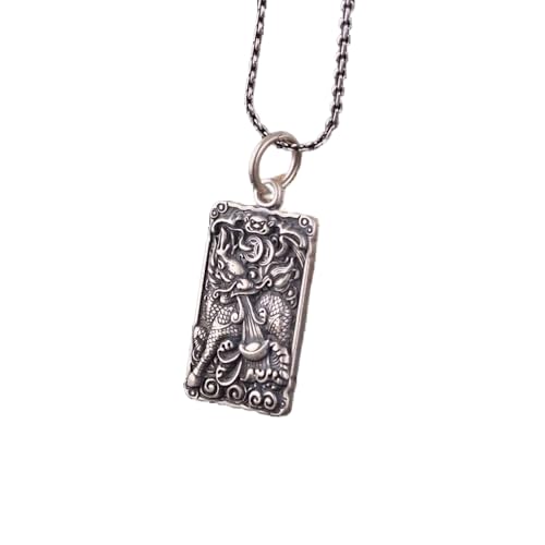 Pendentif chinois en relief argent S925 le cadeau créatif idéal