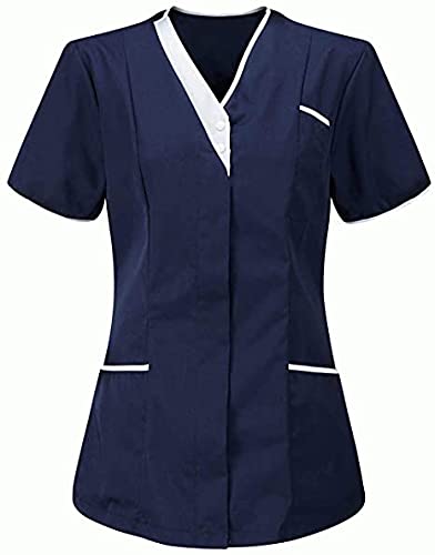 BSF Uniforms Womens Navy Blue Polycotton Small Size Dentist Apron with White Patti Ideal for Doctors, Nurses, Dentists, Receptionists, Hospital Staff Etc (B09DW9K4BF) Amazon Price History, Amazon Price Tracker