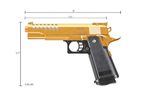 2011 Alloy Series Spring Airsoft Pistol W/ Wavey Stippling (Color: Gold) #TOP4
