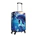 QSMBNET Travel Luggage Cover Cute Dolphins Spandex Suitcase Protector Washable Baggage Covers Fashion Elastic Scratch-Resistant Luggage Cover Protector Fits 18-32 Inch Luggage