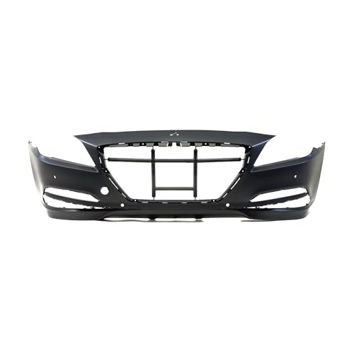 Image of Compatible with Hyundai Genesis 2015-2016 Front Bumper Cover | Primed, With Parking Sensor Holes, Sedan, Ready to Paint, OEM 86540B1400, HY1000209