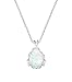 Produktbild KristLand - Moonlight Kette Damen,Damenschmuck- Leuchtend Erstellt Weißer Opal Anhänger aus Sterlingsilber mit Anhänger Träne Wassertropfen Form Halskette,Geschenk für Frauen/Mädchen/Hochzeiten/Party
