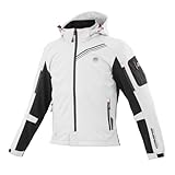 [KOMINE] 2025モデル JK-5795 エニグマG2 ソフトシェルパーカ バイク用 秋冬向け 防風・保温 CE規格レベル2 3Dパターン JK-5795 Light Grey Black L