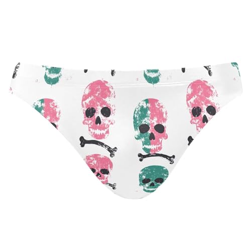 Skull Swim Briefs for Men Swimsuit Bikini Swimwear S B0404351