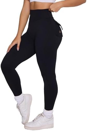 Cargo Leggings with Pockets Scrunch Butt Lifting Buttery Soft Gym Workout Leggings - Image 4