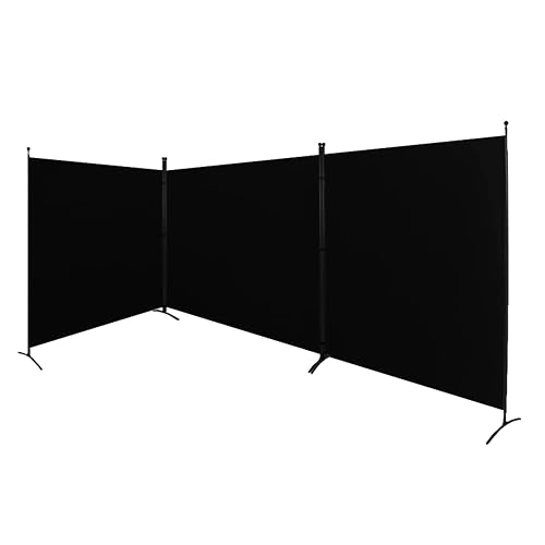 Steel-AID Triple-Panel Privacy Room Divider – Folding Partition Privacy Screen