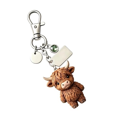 Cute Highland Cow Keychain | Cute Acrylic Cow Shape | Bag Charm For Handbags | Key Rings Accessories For Women Girls Cow Lovers 