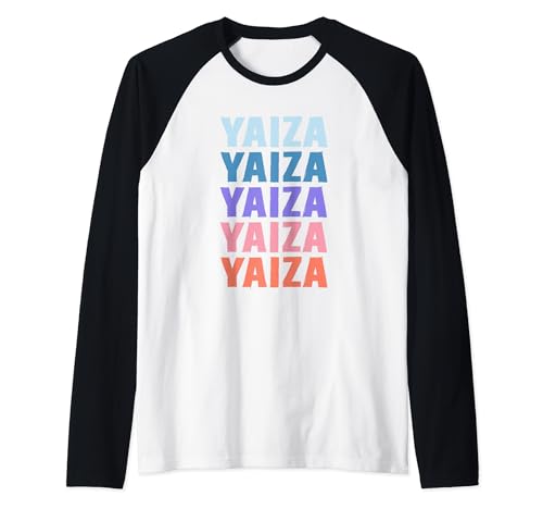 Divertido regalo con nombre Yaiza personalizado Camiseta Manga Raglan