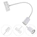 MUCKLILY Track Lighting E27 Socket Holder with Flexible White Hose, Ceiling Spotlight Fixture for Exhibition and Wall Art Accent Lighting, Compatible with LED Track Light Heads