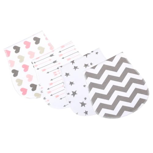 LIFKOME 4 Pcs Burp Cloths Soft Cotton Drool Towels for Newborns Absorbent and Skin Friendly Sweat Cloths for Feeding and Playtime