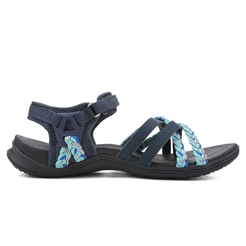 Image of UBFEN Womens Hiking Sandals Outdoor Comfortable Sport | Lightweight, Water Sandals, Adjustable Straps, Arch Support, Ideal for All-Day Wear, Beach, Vacation, Camping, Walking