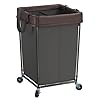 Laundry Hamper with Wheels 160L Large Laundry Hamper 2 Section Heavy Duty Laundry Basket Laundry Bag with Wheels Clothes Hamper Laundry Cart for Laundry Bedroom Bathroom and Dorm Black