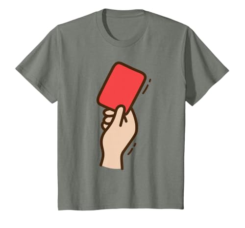 Funny Red Football Card T-Shirt, Youth, Olive Heather, Medium