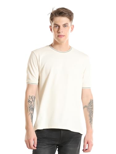 Image of TURMS Men's Ice Cool Tech Round Neck T-Shirt, Odor Control, Stretchable & Breathable, Cotton Rich Fabric, Half Sleeve