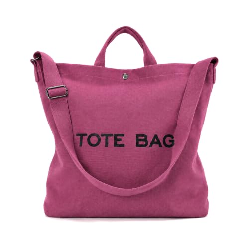 Image of Women Canvas Tote Bag Travel Shoulder Bag Large Capacity Crossbody Top Handle Fashion Handbags