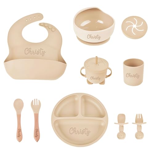 Set d'Alimentation Bébé en Silicone Personnalisé Nom Grav | Kit B...
